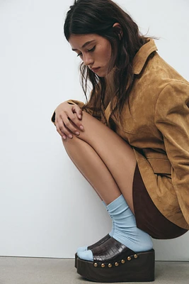CHAUSSETTES CÔTELÉES AVEC COTON