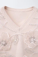 SPARKLY FLORAL KNIT VEST