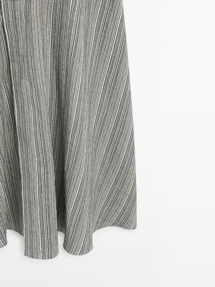 Robe midi ample à rayures