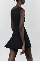 RUCHED TEXTURED DRESS