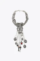 COLLIER CHOKER FLEURS CHARMS
