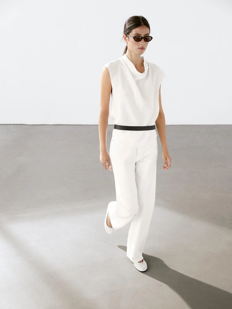 Faux jean wide straight