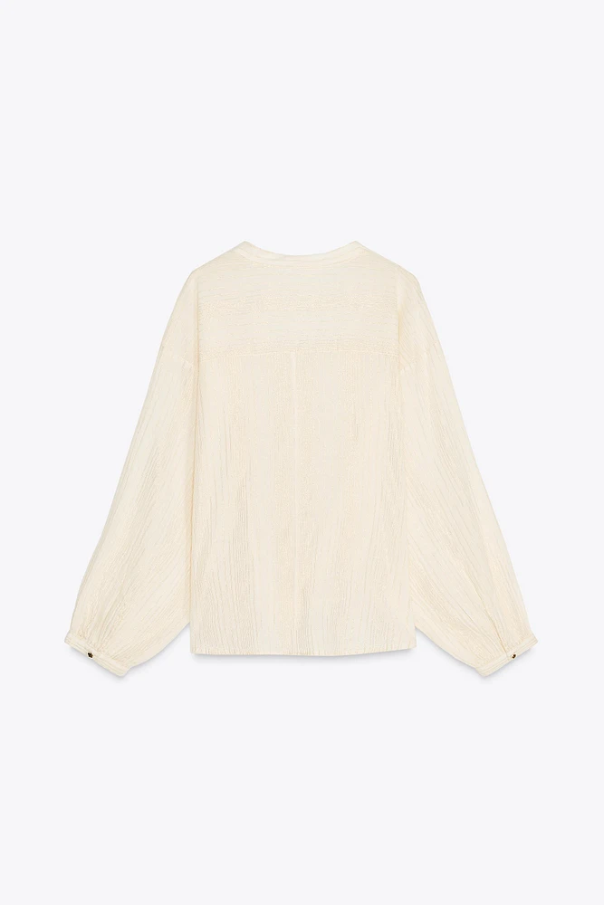 METALLIC THREAD KNOT BLOUSE