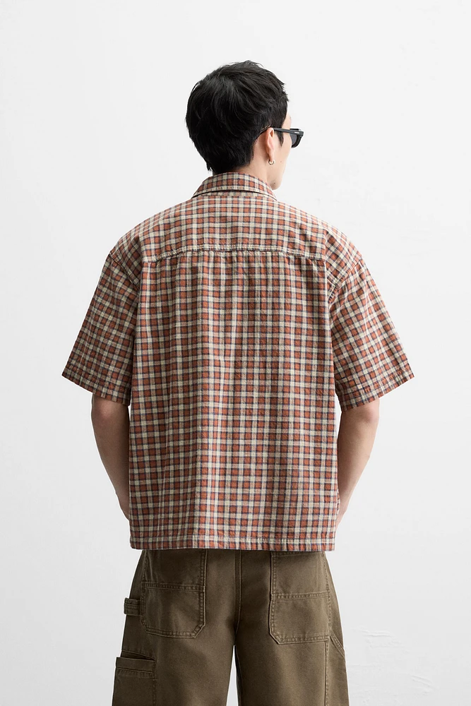 CHEMISE STRUCTURÉE À CARREAUX