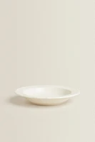 EARTHENWARE SOUP PLATE WITH RAISED-DESIGN EDGE