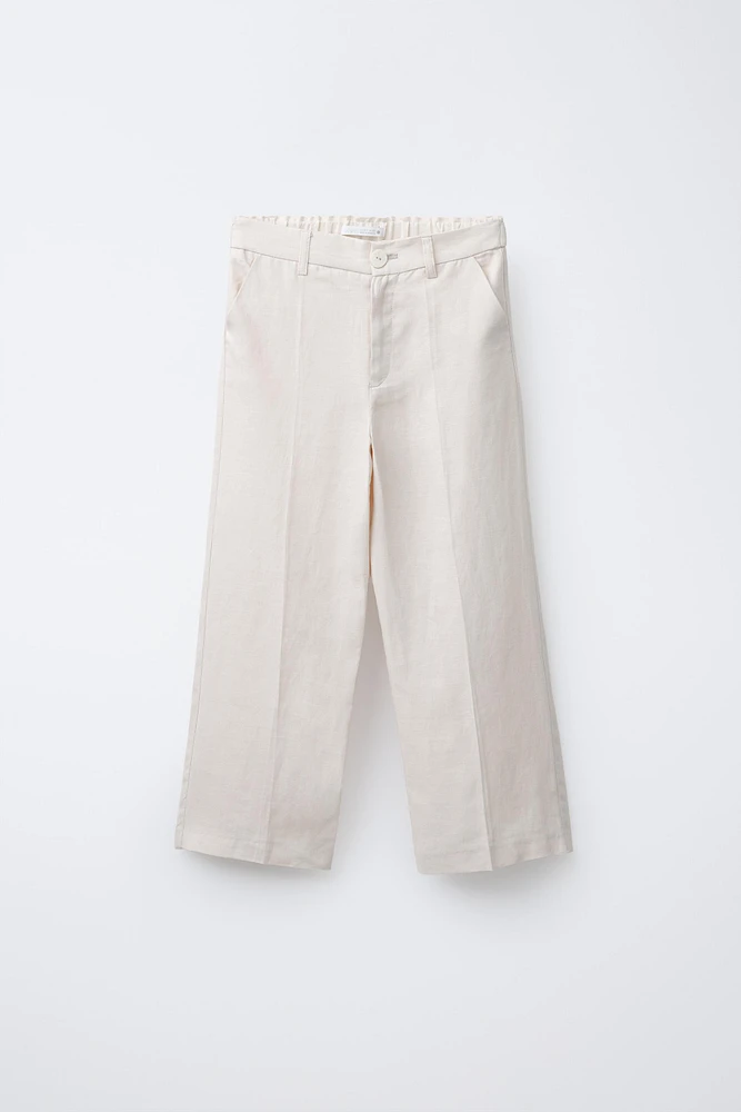 PANTALON DROIT 100 % LIN