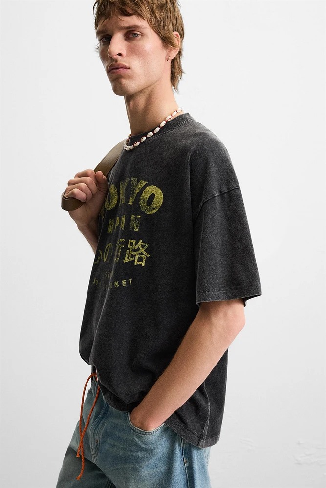 WASHED PRINT T-SHIRT