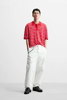 POLO EN MAILLE JACQUARD À RAYURES