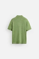 BOUCLÉ TEXTURED KNIT SHIRT