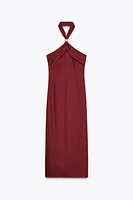 ROBE MIDI HALTER EN LIN