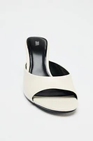 TRANSPARENT WEDGE LEATHER MULES