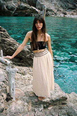 RUSTIC CONTRAST WAIST SKIRT