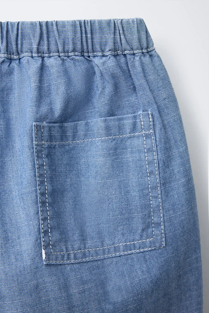 FLOWY BAGGY DENIM PANTS