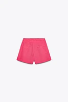 LINEN PLEATED SHORTS