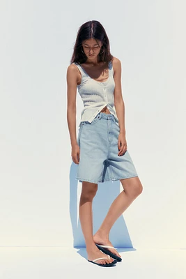 TRF A-LINE MID-RISE DENIM SHORTS