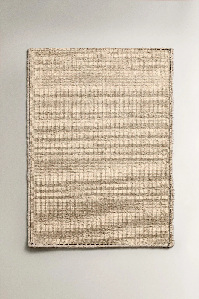 RECTANGULAR BOUCLÉ WOOL AREA RUG