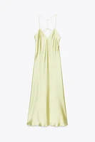 SATIN MIDI DRESS WITH STRAPPY BACK