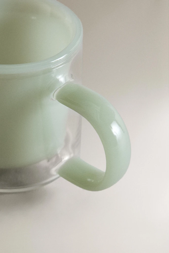 BOROSILICATE GLASS COFFEE MUG WITH A DOUBLE-WALL