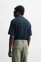 RIB TEXTURED POLO SHIRT