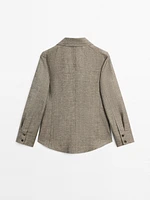 Lightweight check cotton blend blazer