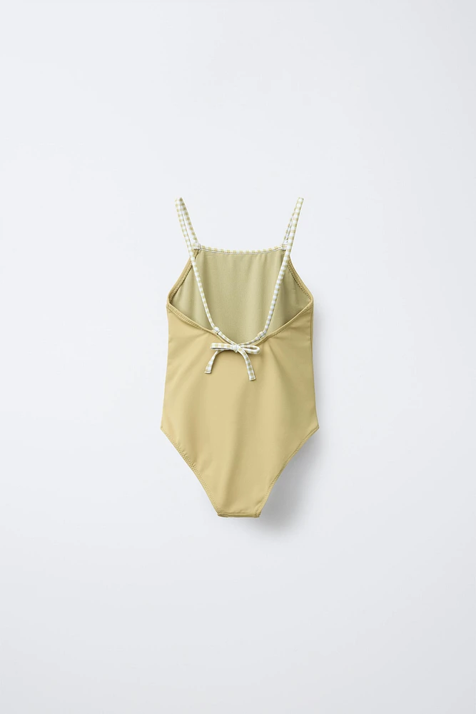 6-14 ANS/ MAILLOT DE BAIN BRODÉ CERISES