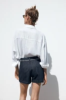 Z1975 EMBROIDERED STITCH DETAIL DENIM SHORTS