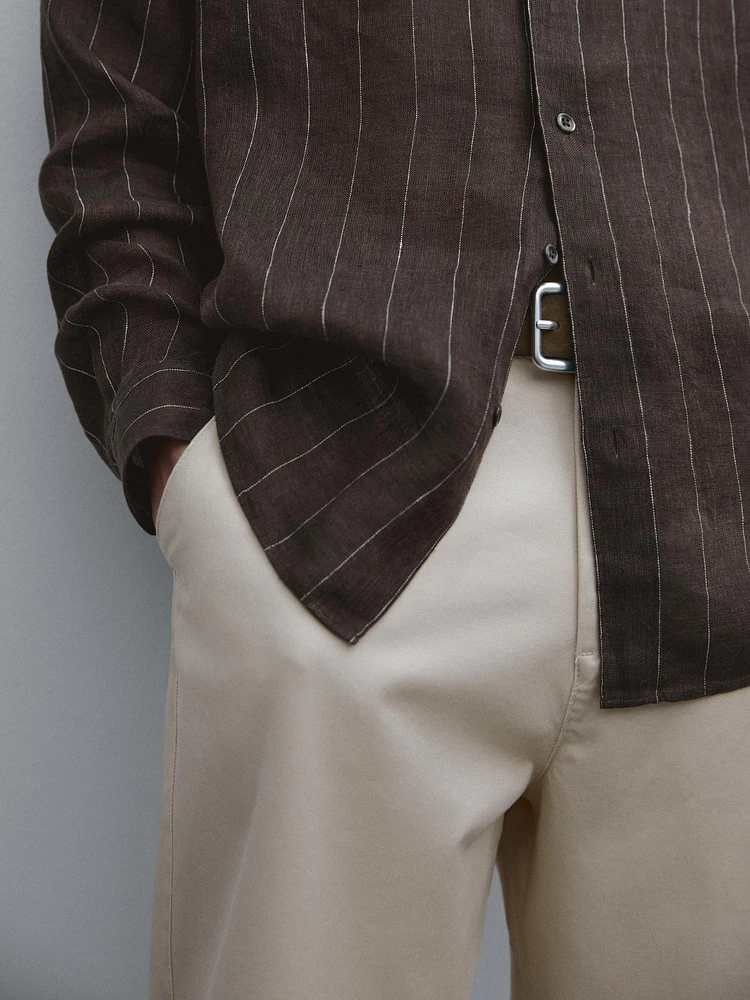 100% linen pinstripe shirt