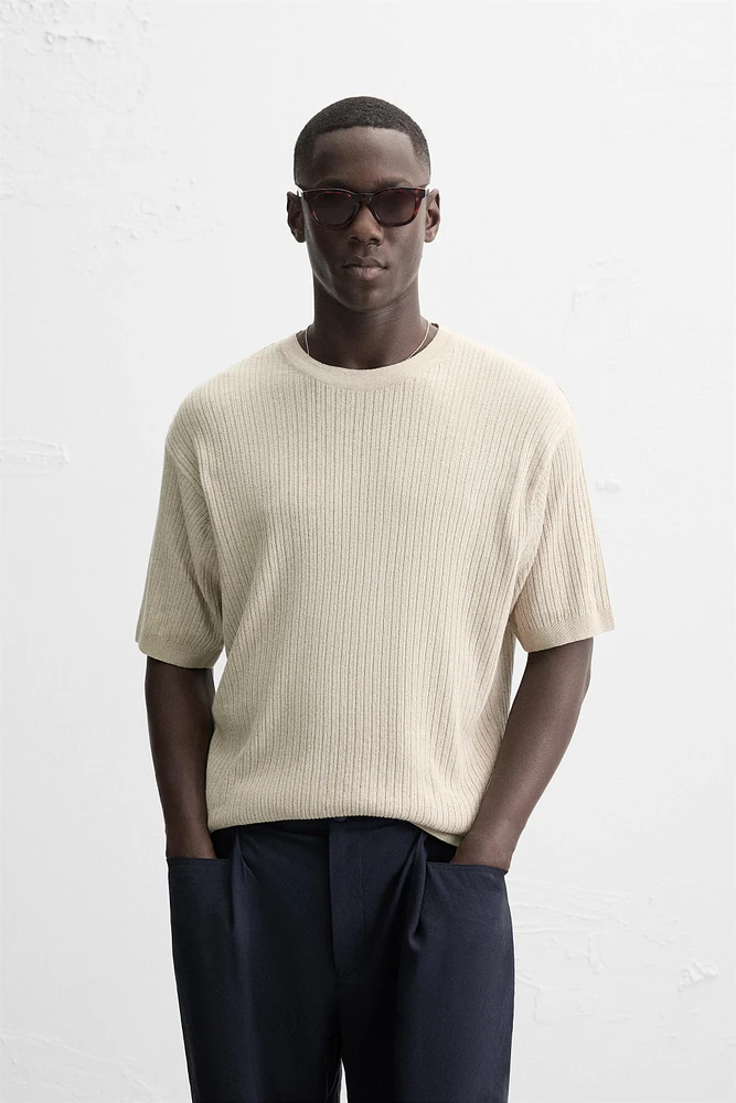 T-SHIRT EN MAILLE JACQUARD