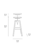 TABOURET DE BAR ROTATIF BOIS ET MÉTAL