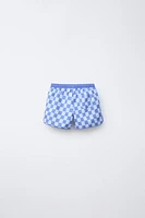 1-6 ANS/ BERMUDA DE BAIN À CARREAUX DAMIER