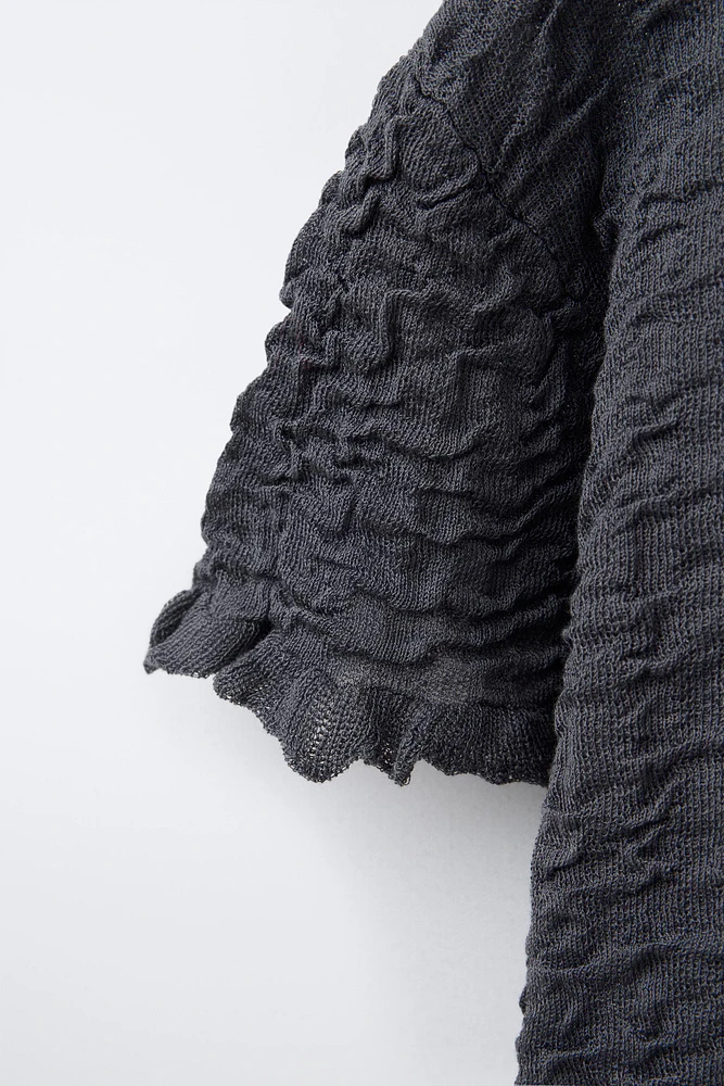 TEXTURED KNIT T-SHIRT