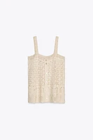 TOP EN MAILLE POINTELLE DENTELLE