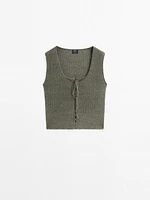 Linen knit corset top