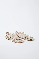 EMBROIDERED BALLET FLATS