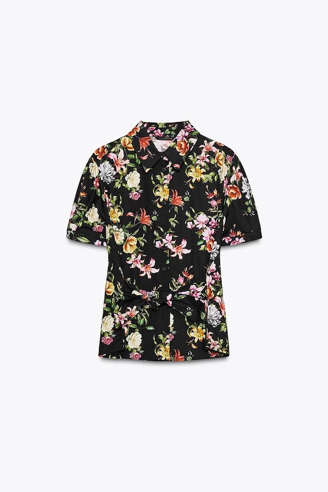 TOP EN POPELINE À IMPRIMÉ FLORAL