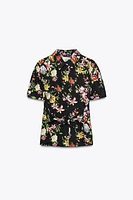 TOP EN POPELINE À IMPRIMÉ FLORAL