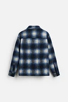 TEXTURED PLAID OVERSHIRT