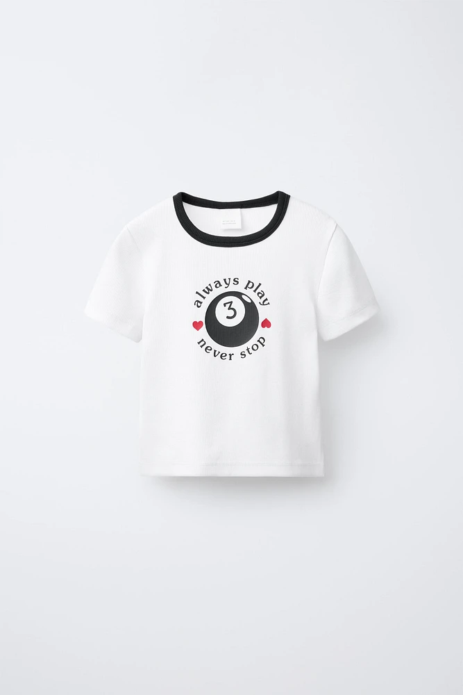 T-SHIRT RIB INSCRIPTION CONTRASTE