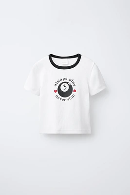 T-SHIRT RIB INSCRIPTION CONTRASTE