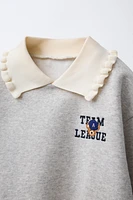 SWEATSHIRT WITH EMBROIDERED COLLAR