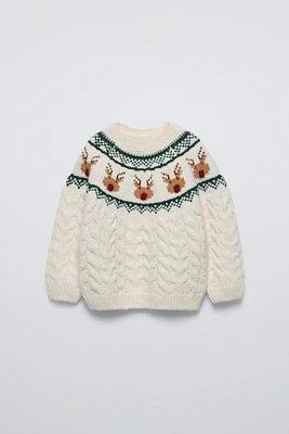 REINDEER KNIT SWEATER