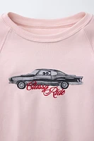 CAR PRINT RIBBED T-SHIRT