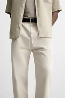 PLEATED STRAIGHT FIT PANTS