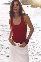 WIDE STRAP POLYAMIDE TOP