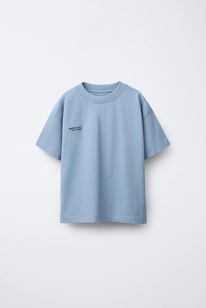 HEAVY WEIGHT EMBROIDERED TEXT T-SHIRT