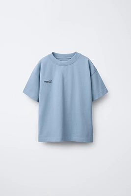 HEAVY WEIGHT EMBROIDERED TEXT T-SHIRT