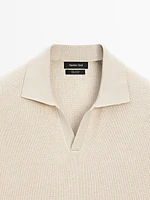 Pull polo contrastant 100 % coton