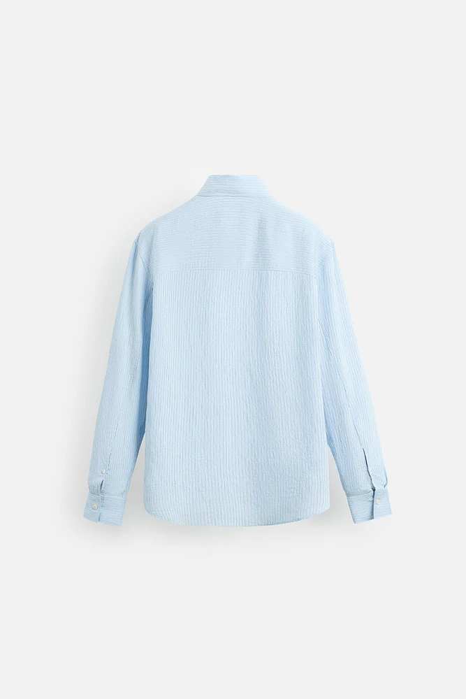 STRIPED VISCOSE BLEND SHIRT