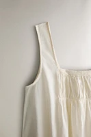 COTTON LACE AND GATHERED NIGHTGOWN