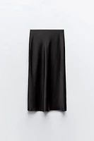 SATIN EFFECT MIDI SKIRT